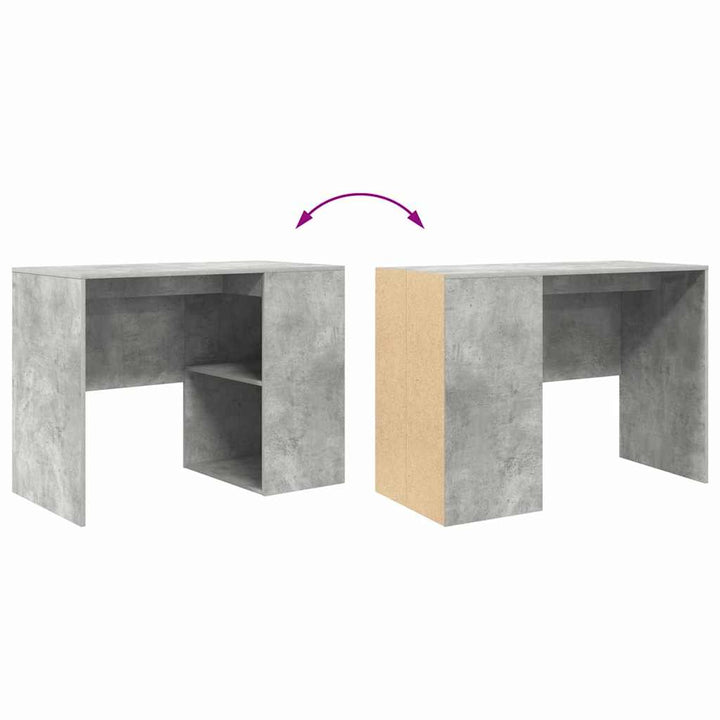 Bord med hylde Beton Grå 102 x 50 x 75 cm Konstrueret træ