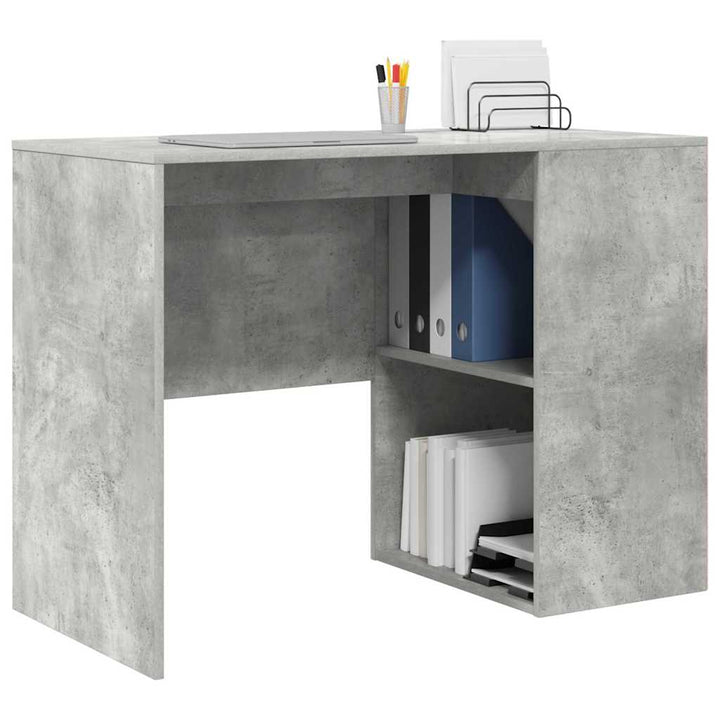 Bord med hylde Beton Grå 102 x 50 x 75 cm Konstrueret træ