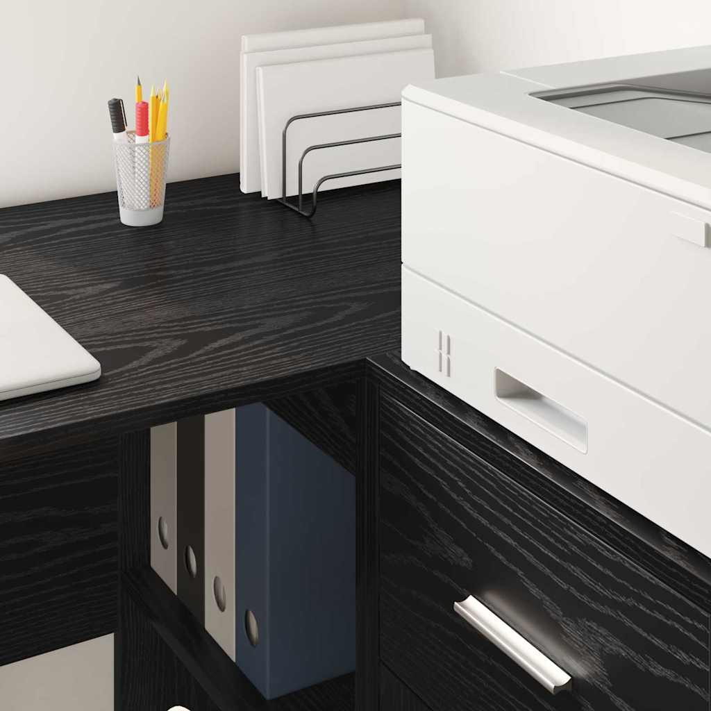 Sideboard med skuffe Sort eg 38 x 34 x 75 cm