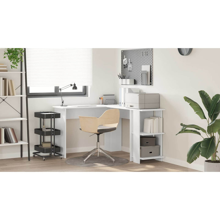 Hjørneskrivebord Hvid 140 x 113,5 x 75 cm Konstrueret træ