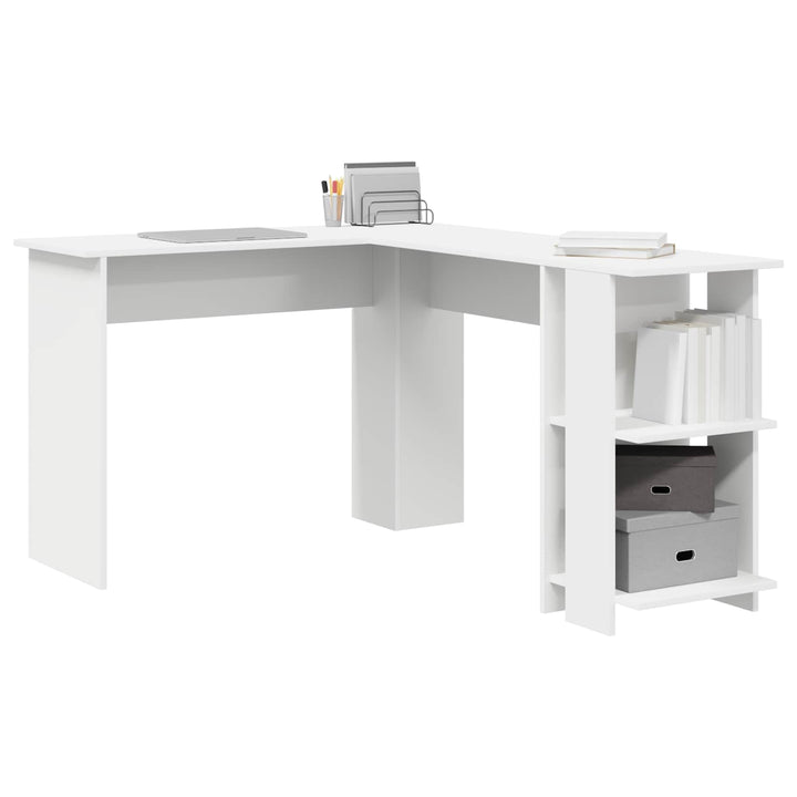 Hjørneskrivebord Hvid 140 x 113,5 x 75 cm Konstrueret træ
