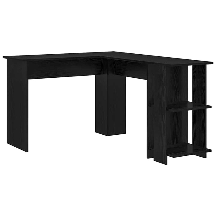 Hjørneskrivebord Sort eg 140 x 113,5 x 75 cm Konstrueret træ
