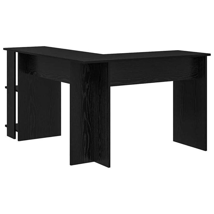 Hjørneskrivebord Sort eg 140 x 113,5 x 75 cm Konstrueret træ