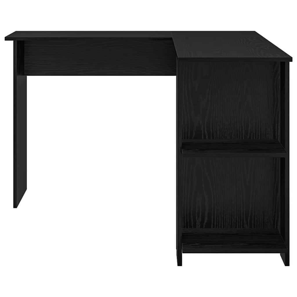 Hjørneskrivebord Sort eg 140 x 113,5 x 75 cm Konstrueret træ