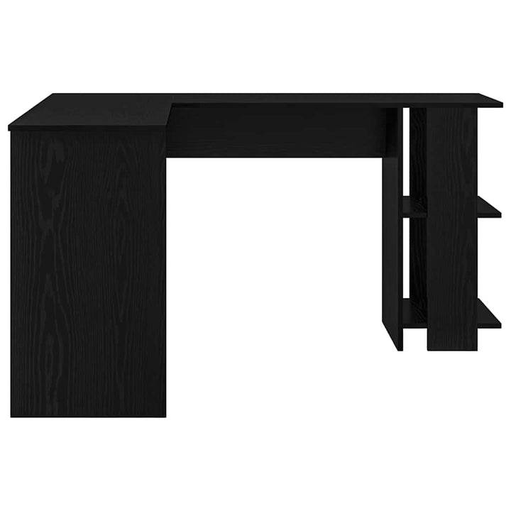 Hjørneskrivebord Sort eg 140 x 113,5 x 75 cm Konstrueret træ