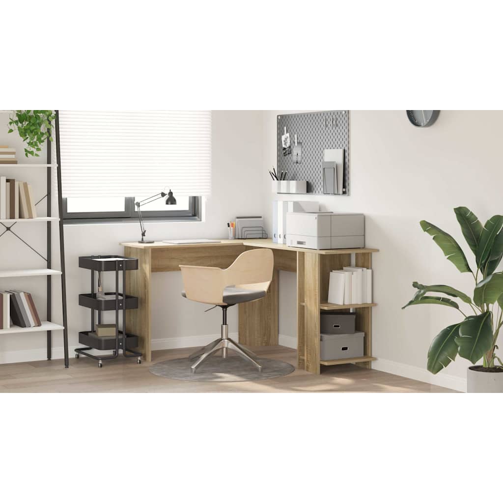Hjørneskrivebord Sonoma eg 140 x 113,5 x 75 cm Konstrueret træ