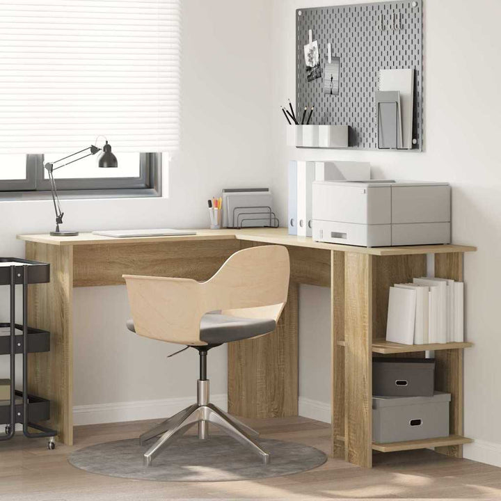 Hjørneskrivebord Sonoma eg 140 x 113,5 x 75 cm Konstrueret træ