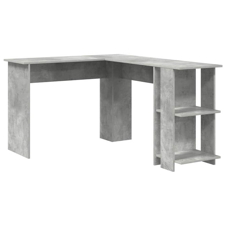 Hjørneskrivebord Beton Grå 140 x 113,5 x 75 cm Konstrueret træ