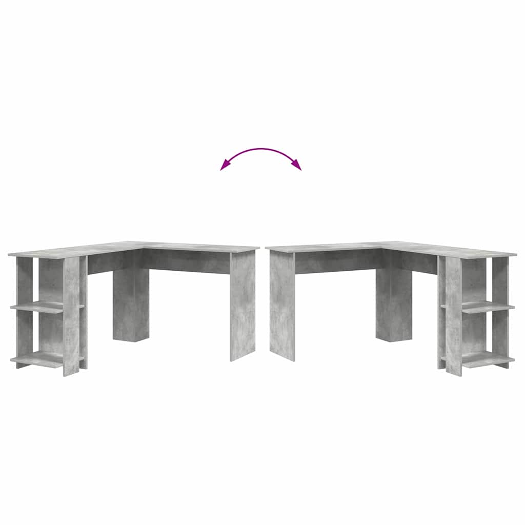 Hjørneskrivebord Beton Grå Konstrueret træ 140 x 113,5 x 75 cm