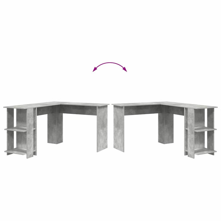 Hjørneskrivebord Beton Grå Konstrueret træ 140 x 113,5 x 75 cm