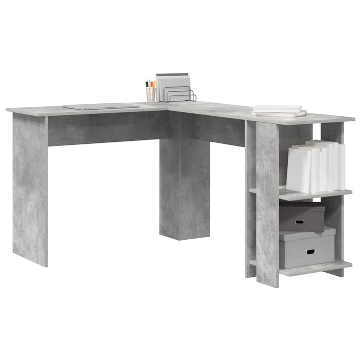 Hjørneskrivebord Beton Grå 140 x 113,5 x 75 cm Konstrueret træ
