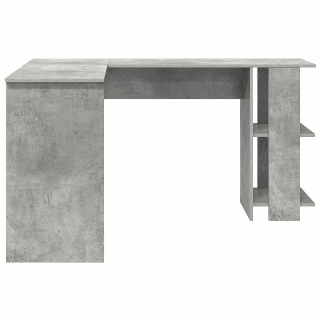 Hjørneskrivebord Beton Grå 140 x 113,5 x 75 cm Konstrueret træ