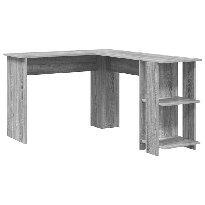 Hjørneskrivebord Grå Sonoma 140 x 113,5 x 75 cm Konstrueret træ