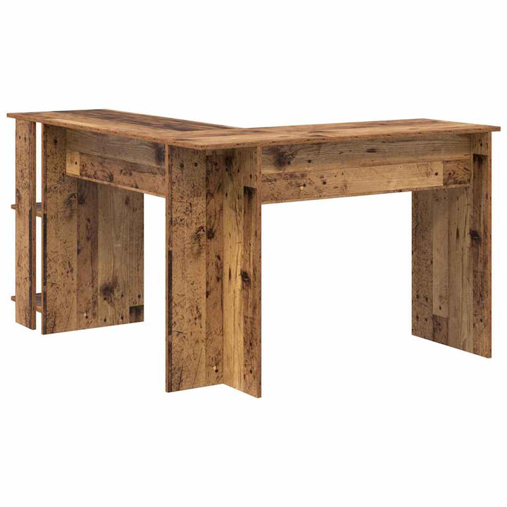 Hjørneskrivebord med hylde Gammelt træ 140 x 113,5 x 75 cm