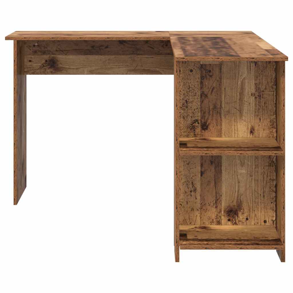Hjørneskrivebord med hylde Gammelt træ 140 x 113,5 x 75 cm