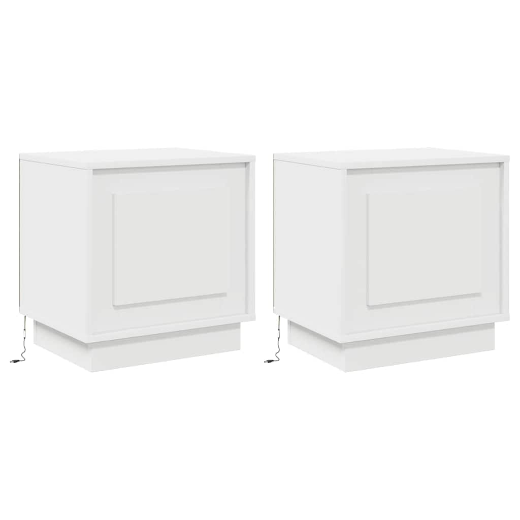 Natskab 2 pcs Hvid 44 x 34,5 x 45 cm Konstrueret træ