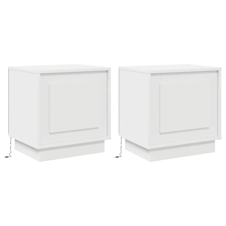 Natskab 2 pcs Hvid 44 x 34,5 x 45 cm Konstrueret træ