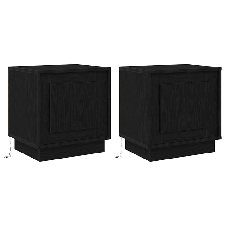 Natskab 2 pcs Sort 44 x 34,5 x 45 cm Konstrueret træ