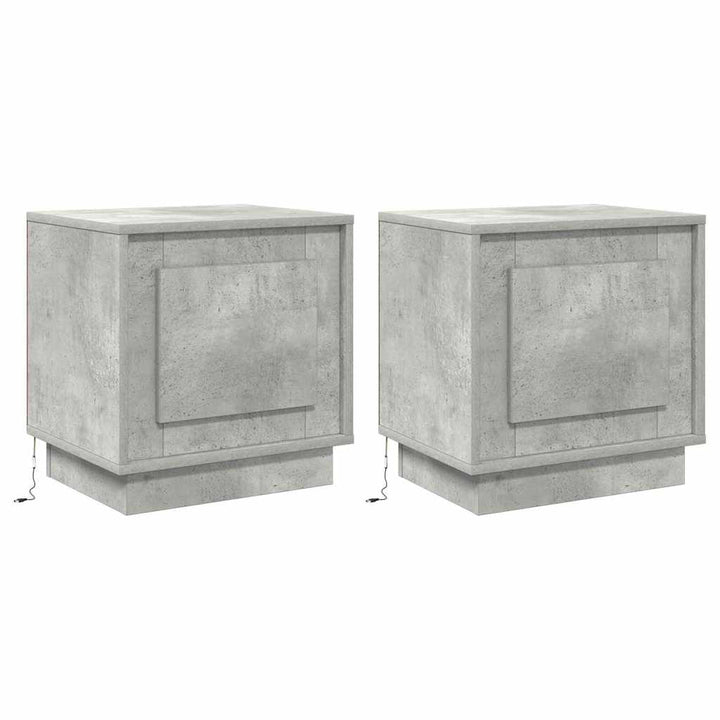 Natskab 2 pcs Beton Grå 44 x 34,5 x 45 cm Konstrueret træ