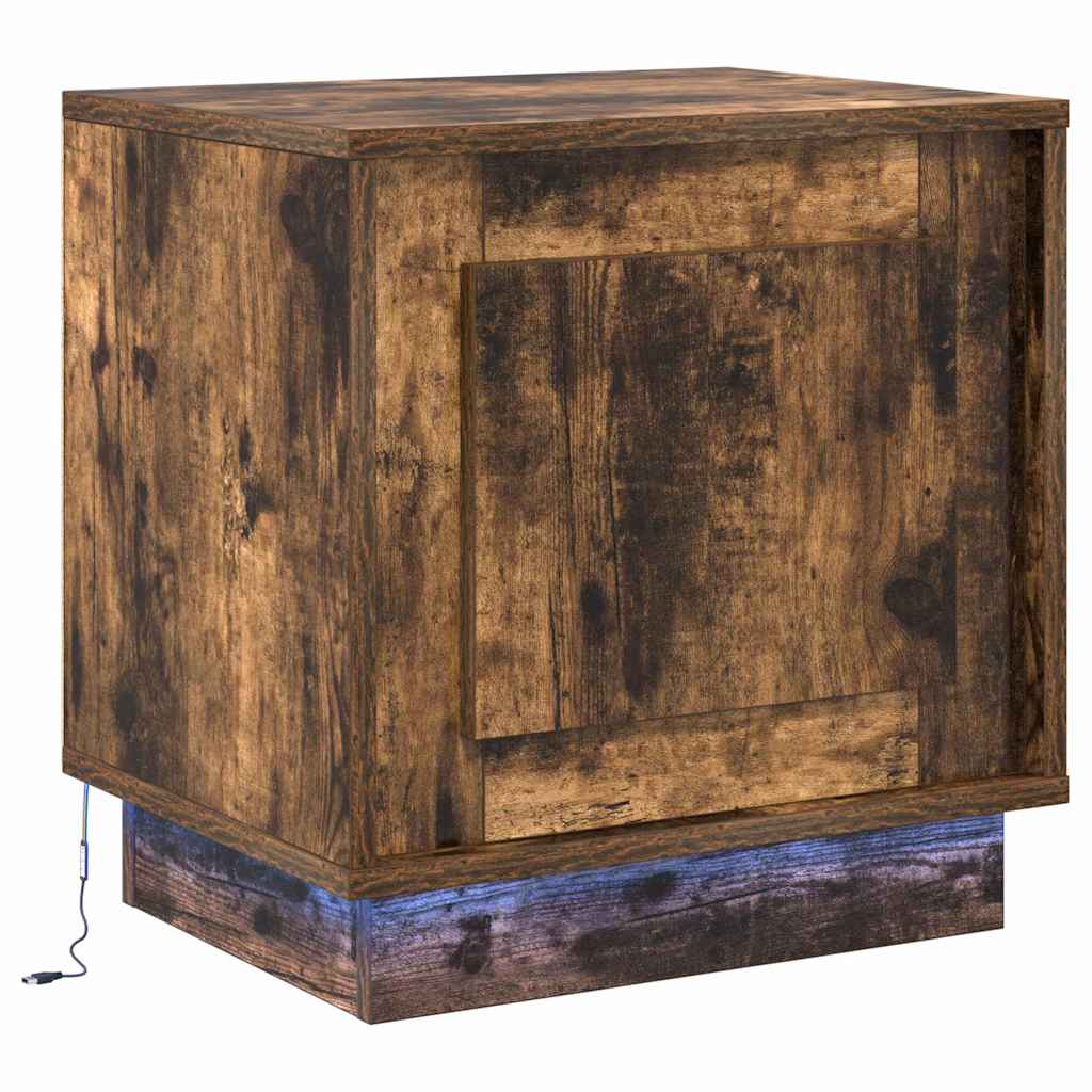 Natskab 2 pcs Røget eg 44 x 34,5 x 45 cm Konstrueret træ