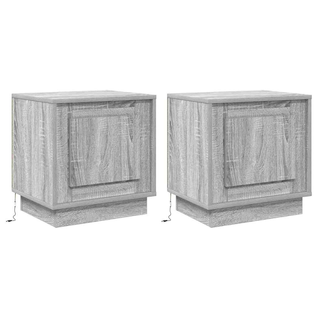 Natskab 2 pcs Grå 44 x 34,5 x 45 cm Konstrueret træ