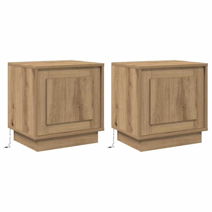 Natskab 2 pcs Artisan Egetræ 44 x 34,5 x 45 cm Konstrueret træ