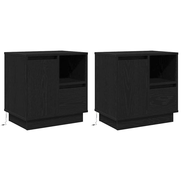 Natskab 2 pcs Sort eg 50 x 34,5 x 50 cm. Konstrueret træ
