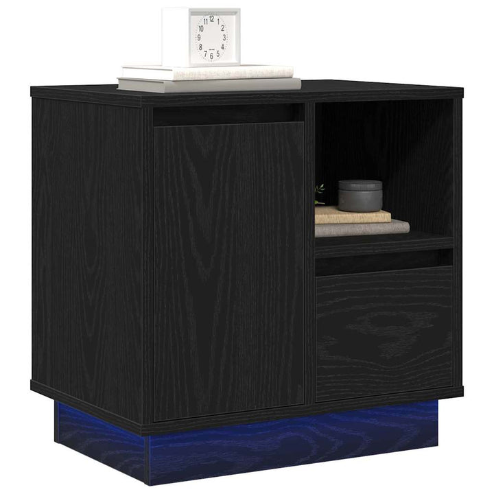 Natskab 2 pcs Sort eg 50 x 34,5 x 50 cm. Konstrueret træ