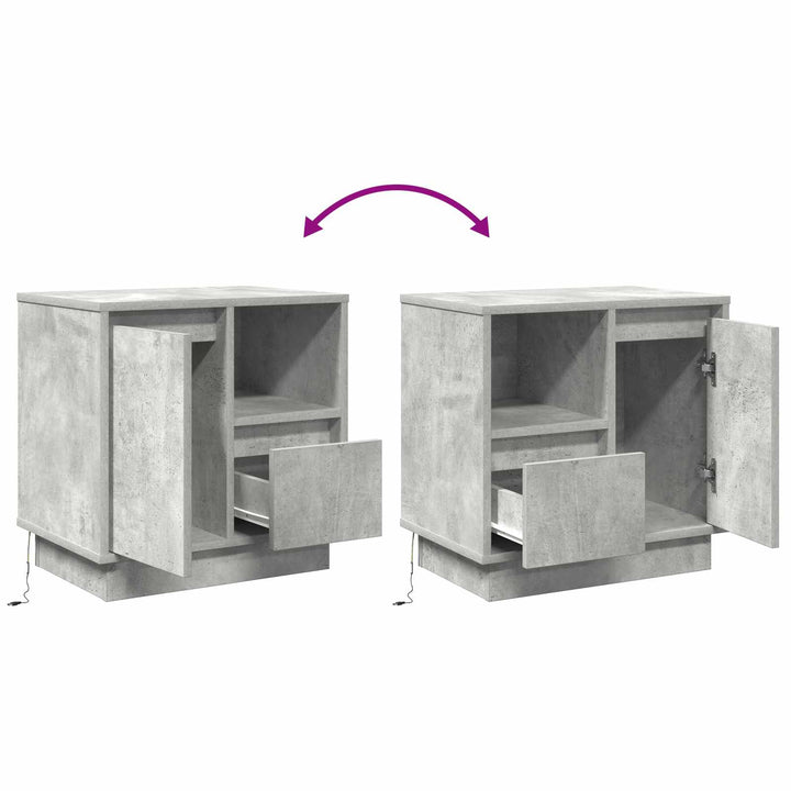 Natskab 2 pcs Beton Grå 50 x 34,5 x 50 cm. Konstrueret træ