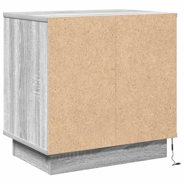 Natskab med skuffe 2 pcs Grå 50 x 34,5 x 50 cm. Konstrueret træ
