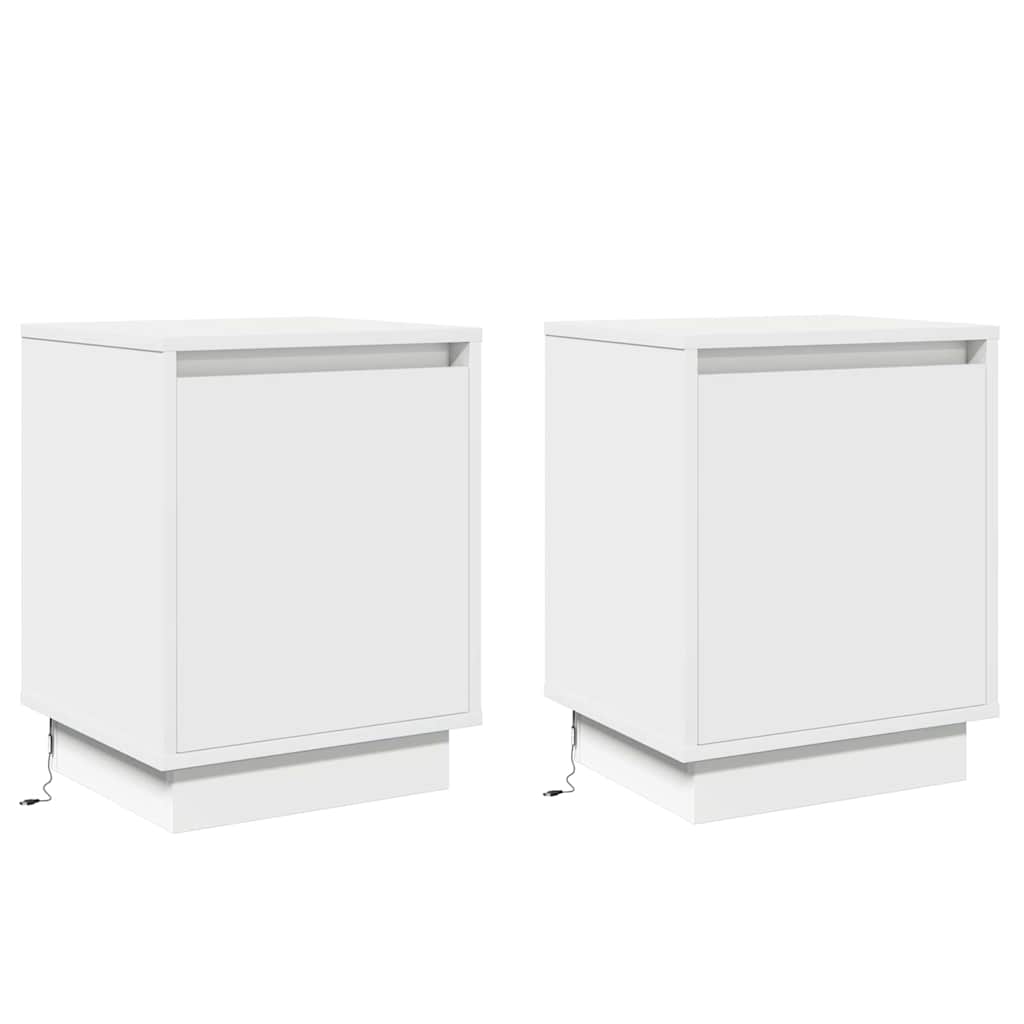 Natskab 2 pcs Hvid 39 x 34,5 x 50 cm Konstrueret træ