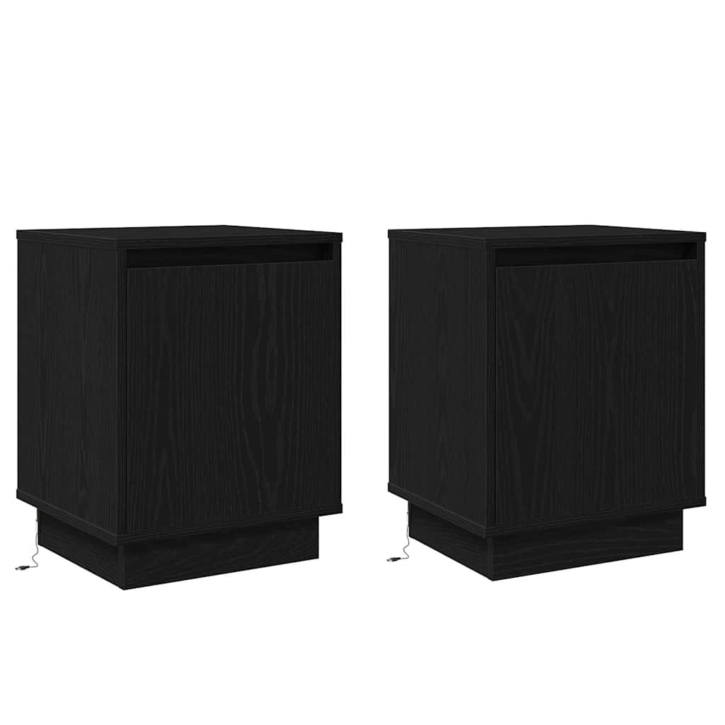 Natskab 2 pcs Sort eg 39 x 34,5 x 50 cm Konstrueret træ