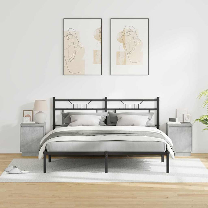 Natskab 2 pcs Beton Grå 39 x 34,5 x 50 cm Konstrueret træ