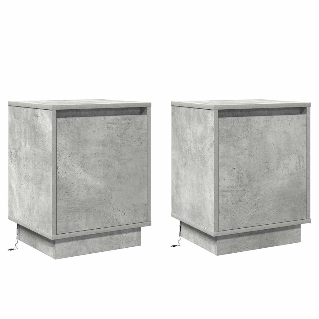 Natskab 2 pcs Beton Grå 39 x 34,5 x 50 cm Konstrueret træ