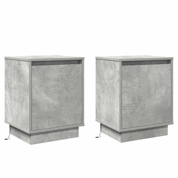 Natskab 2 pcs Beton Grå 39 x 34,5 x 50 cm Konstrueret træ