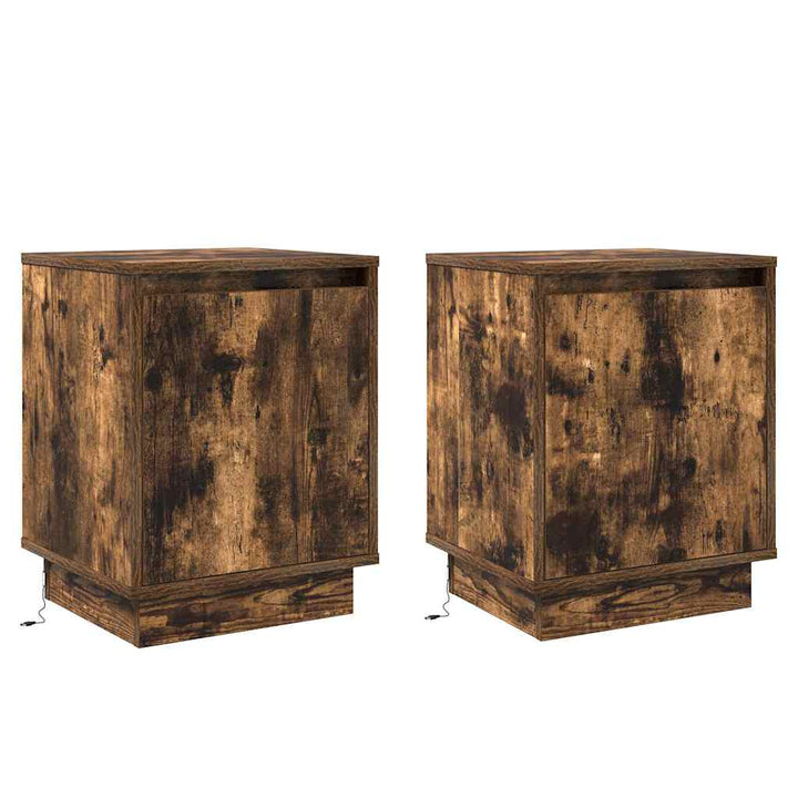 Natskab med 2 pcs Røget eg 39 x 34.5 x 50 cm Konstrueret træ