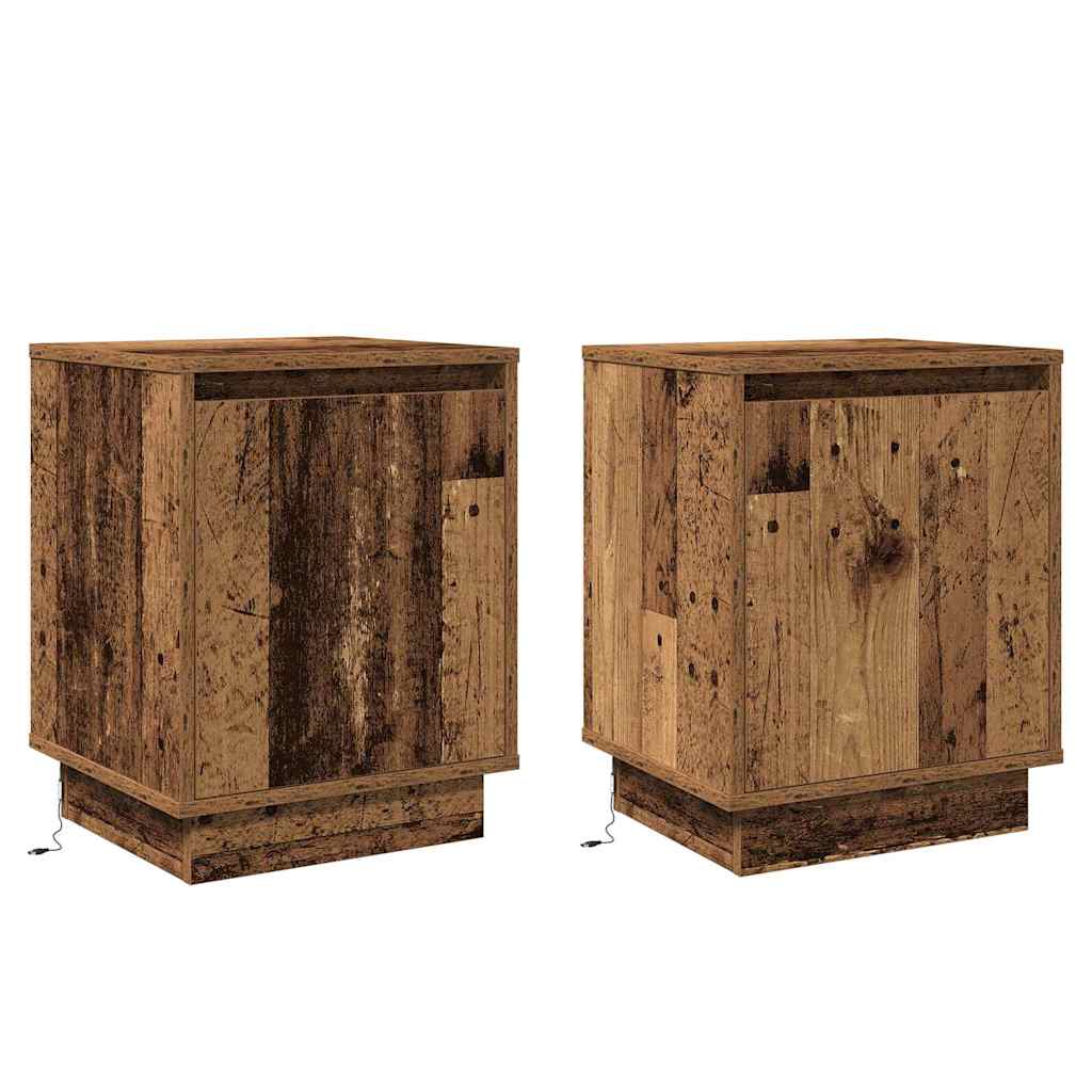 Natskab 2 pcs Gammelt træ 39 x 34,5 x 50 cm Konstrueret træ