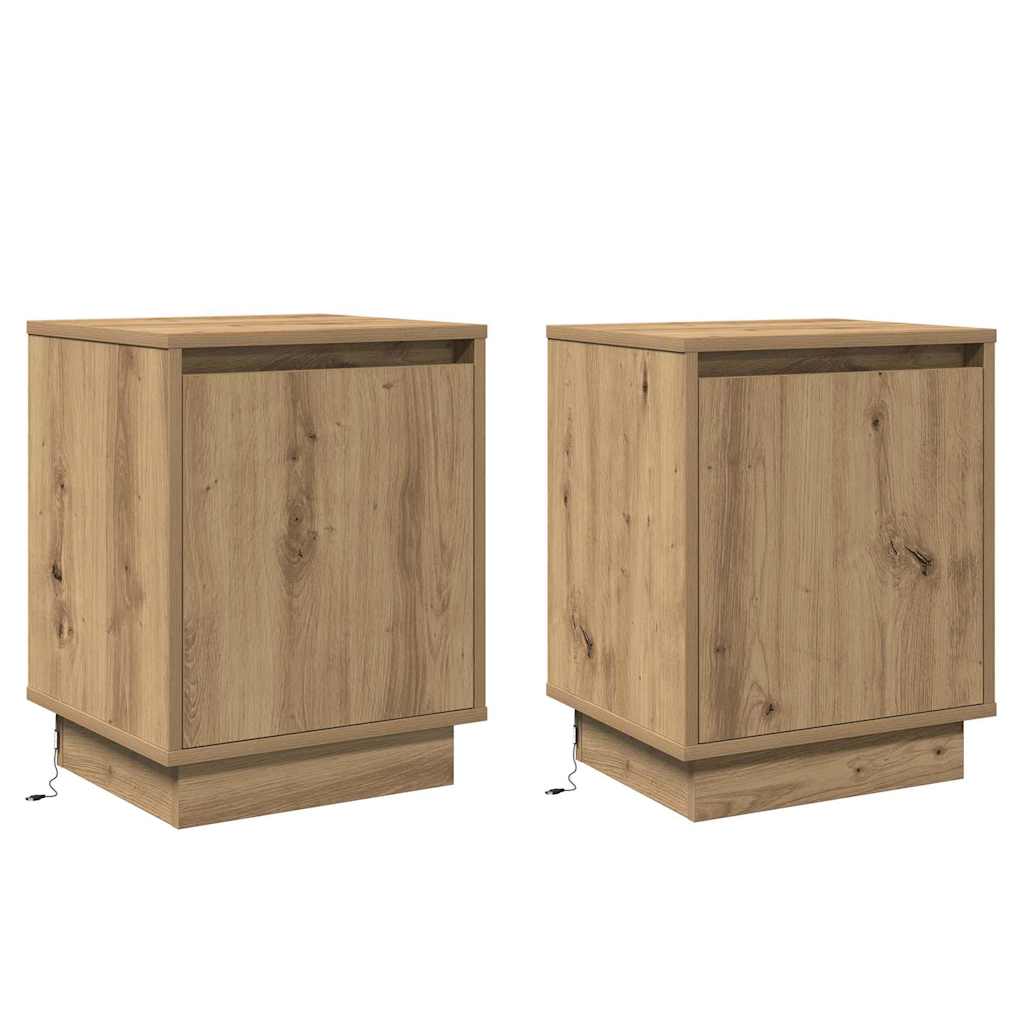 Natskab 2 pcs Artisan Egetræ 39 x 34,5 x 50 cm Konstrueret træ