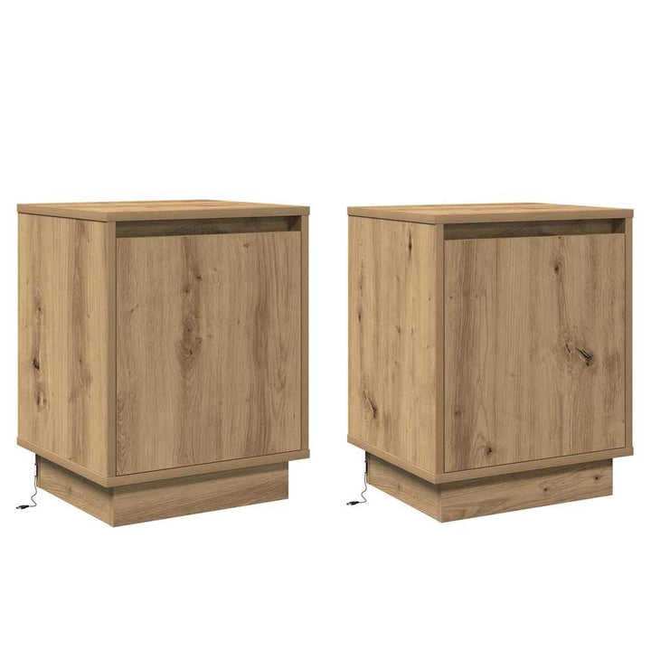 Natskab 2 pcs Artisan Egetræ 39 x 34,5 x 50 cm Konstrueret træ