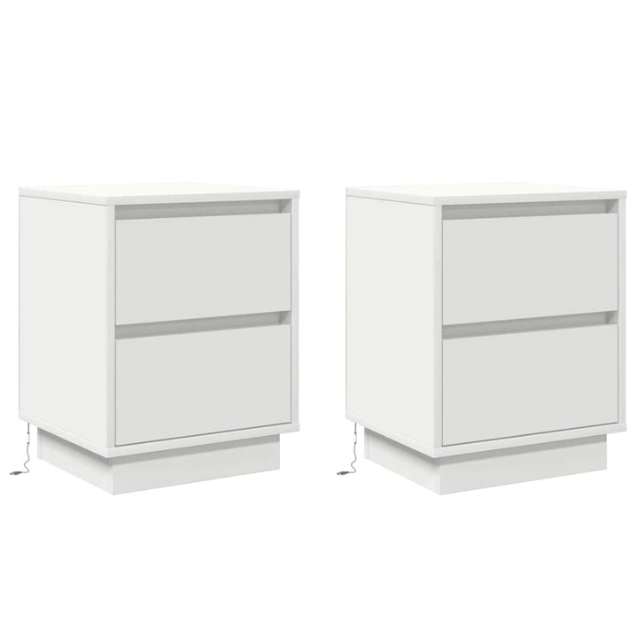Natskab med skuffe 2 pcs Hvid 39 x 34,5 x 50 cm Konstrueret træ