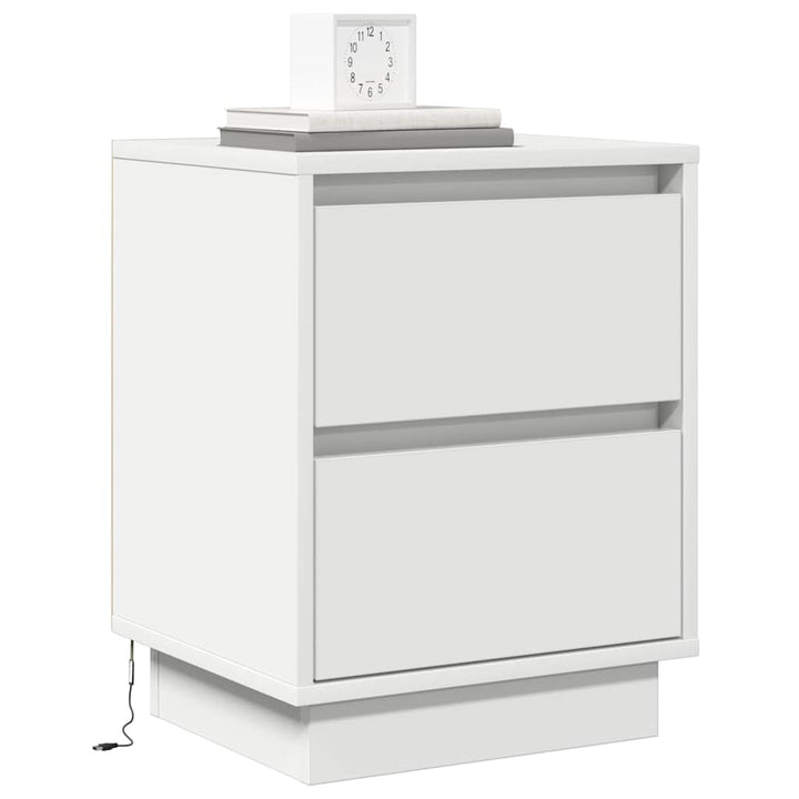 Natskab med skuffe 2 pcs Hvid 39 x 34,5 x 50 cm Konstrueret træ