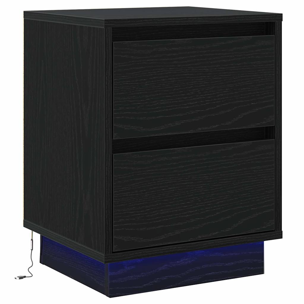 Natskab 2 pcs Sort eg 39 x 34,5 x 50 cm Konstrueret træ