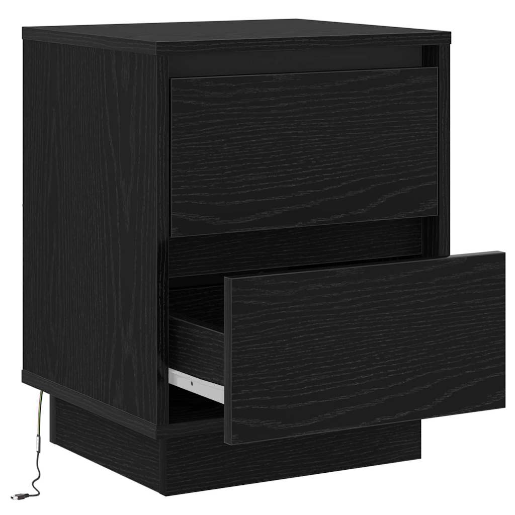 Natskab 2 pcs Sort eg 39 x 34,5 x 50 cm Konstrueret træ
