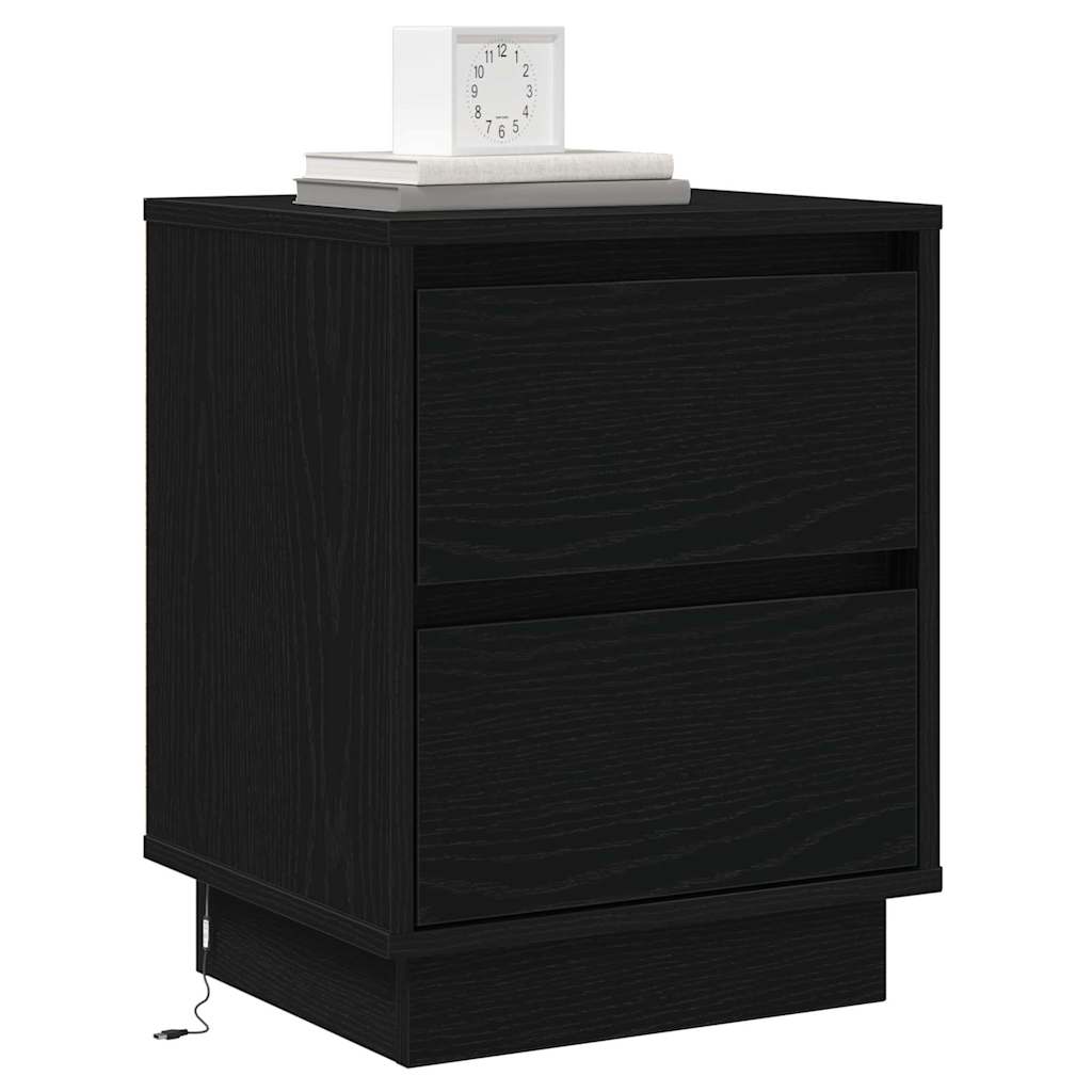 Natskab 2 pcs Sort eg 39 x 34,5 x 50 cm Konstrueret træ