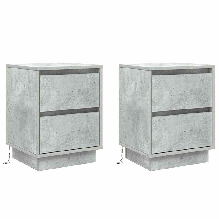 Natskab 2 pcs Beton Grå 39 x 34,5 x 50 cm Konstrueret træ