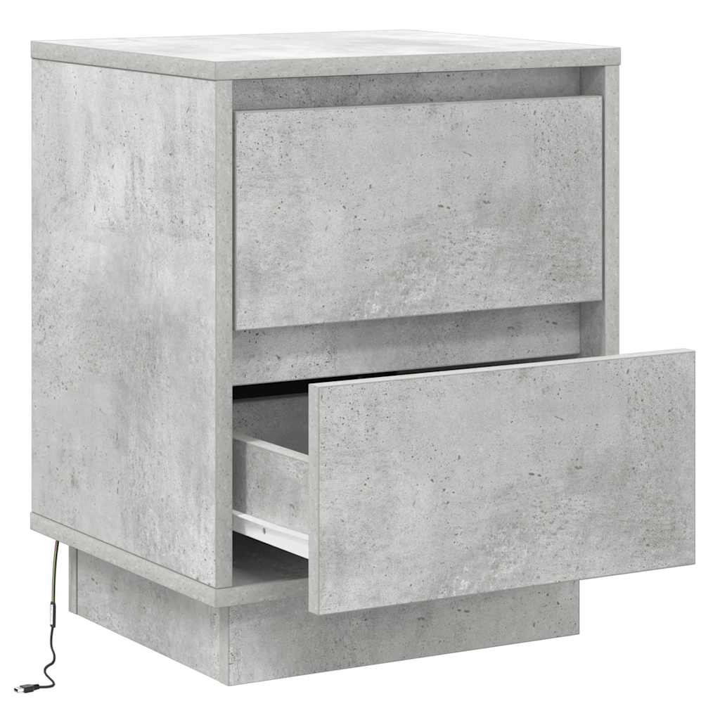Natskab 2 pcs Beton Grå 39 x 34,5 x 50 cm Konstrueret træ