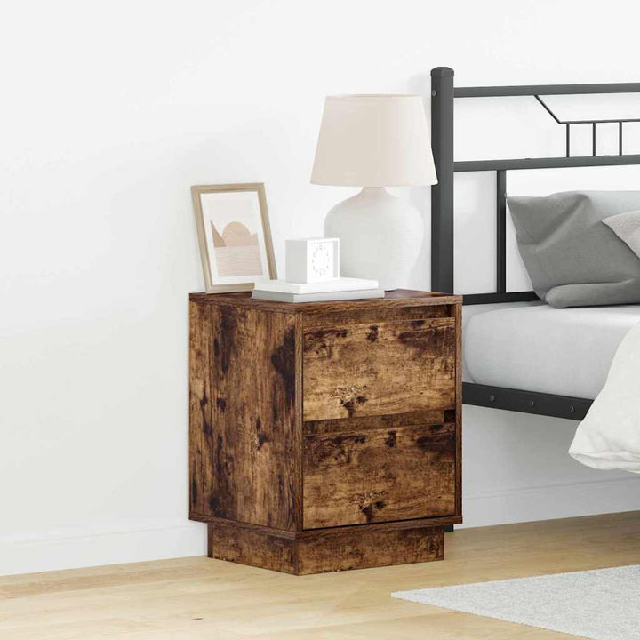 Natskab 2 pcs Røget eg 39 x 34,5 x 50 cm Konstrueret træ
