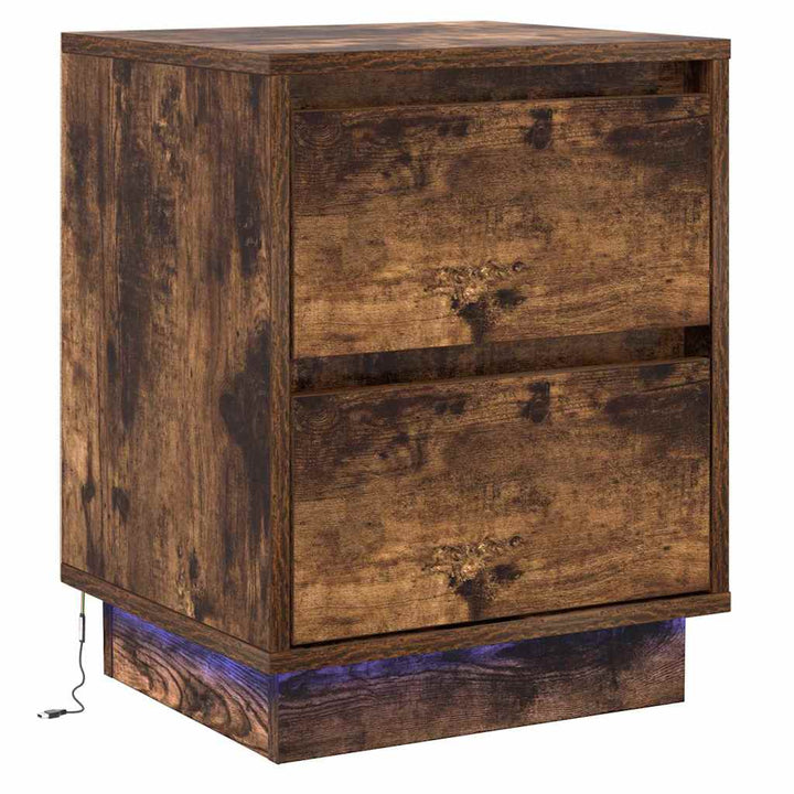 Natskab 2 pcs Røget eg 39 x 34,5 x 50 cm Konstrueret træ