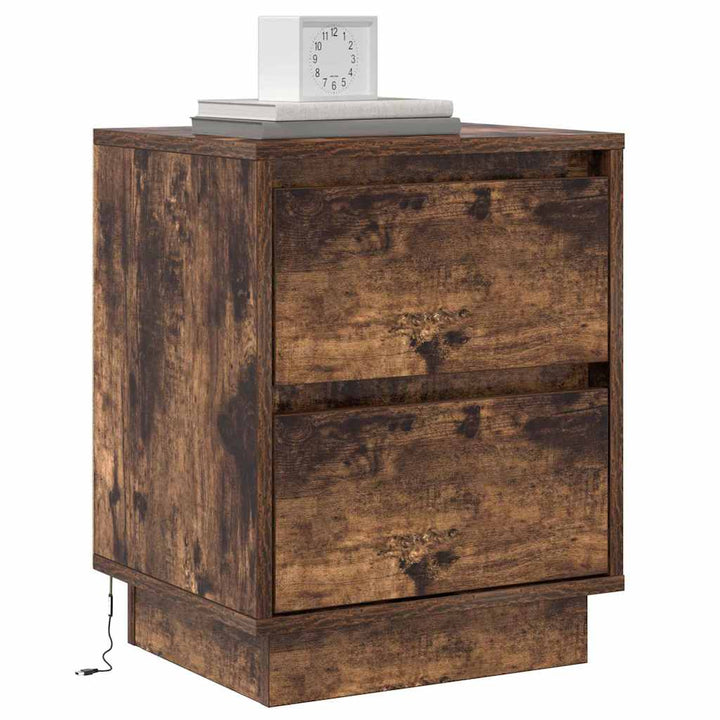 Natskab 2 pcs Røget eg 39 x 34,5 x 50 cm Konstrueret træ