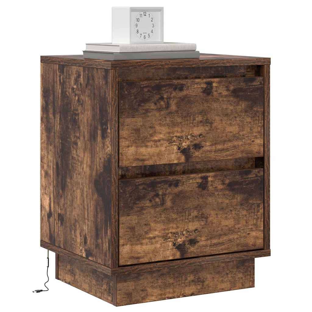 Natskab 2 pcs Røget eg 39 x 34,5 x 50 cm Konstrueret træ